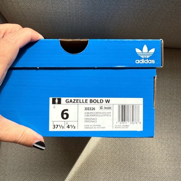 Adidas Gazelle Bold Suede Sneakers Auburn/Icey Pink W Size 6 - Picture 15 of 15
